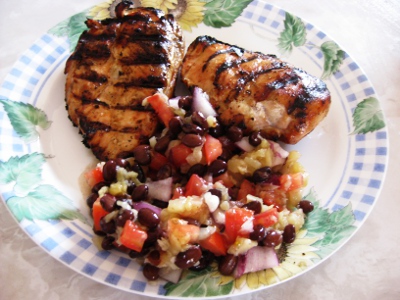 Grilled Chicken with Black Bean Salsa