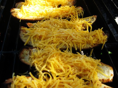 Grilled Potato Skins with Cheese
