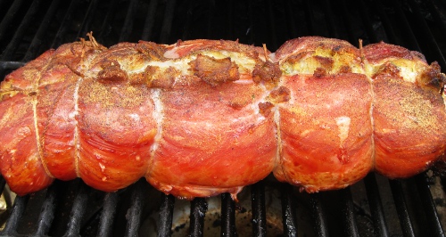 Stuffed Pork Tenderloin in Smoker