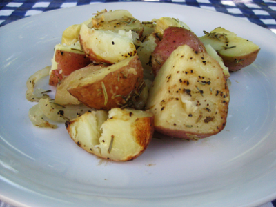 Grilled Red Potatoes on Plate