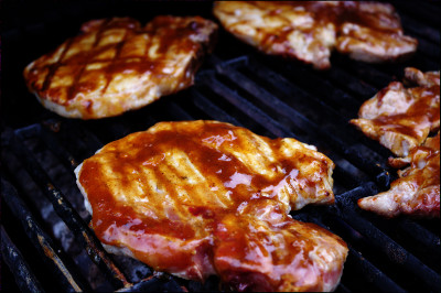 Peach Glazed Pork Chops On The Grill