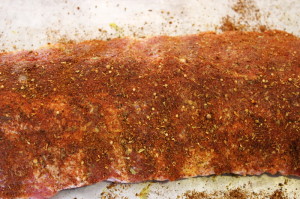 Applying Rub to Ribs