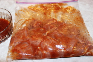 Pork Cubes in Marinade