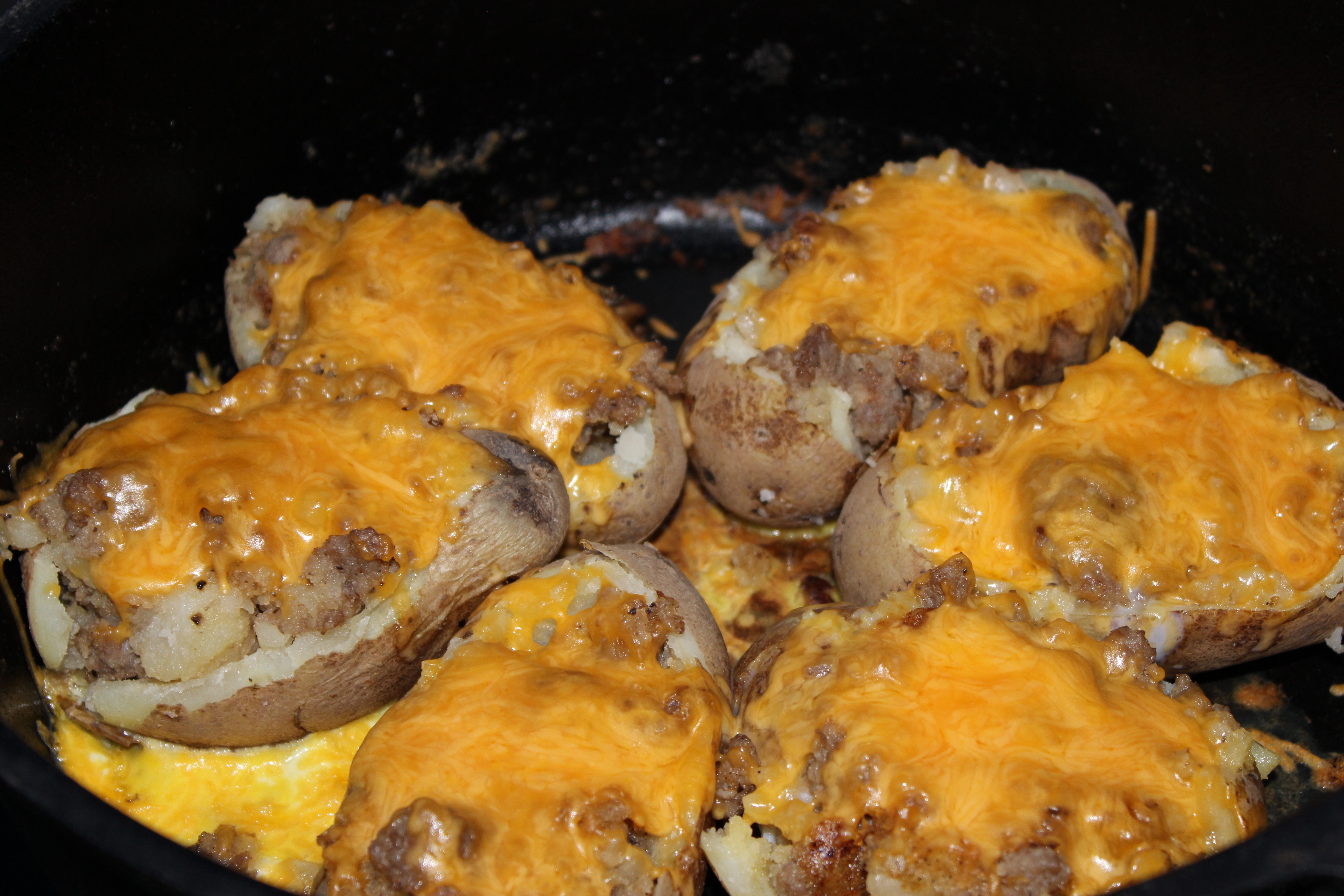 Dutch Oven Potato Boats Done!