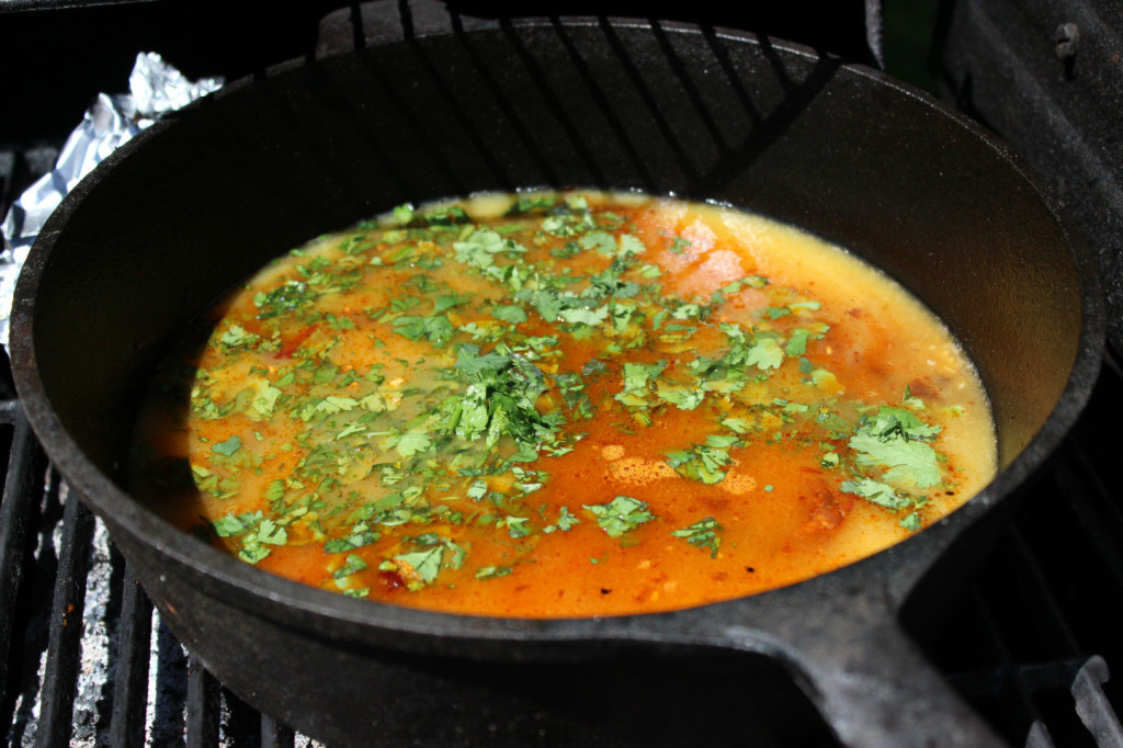 Orange and Chicken Broth with Garlic and Chipotle