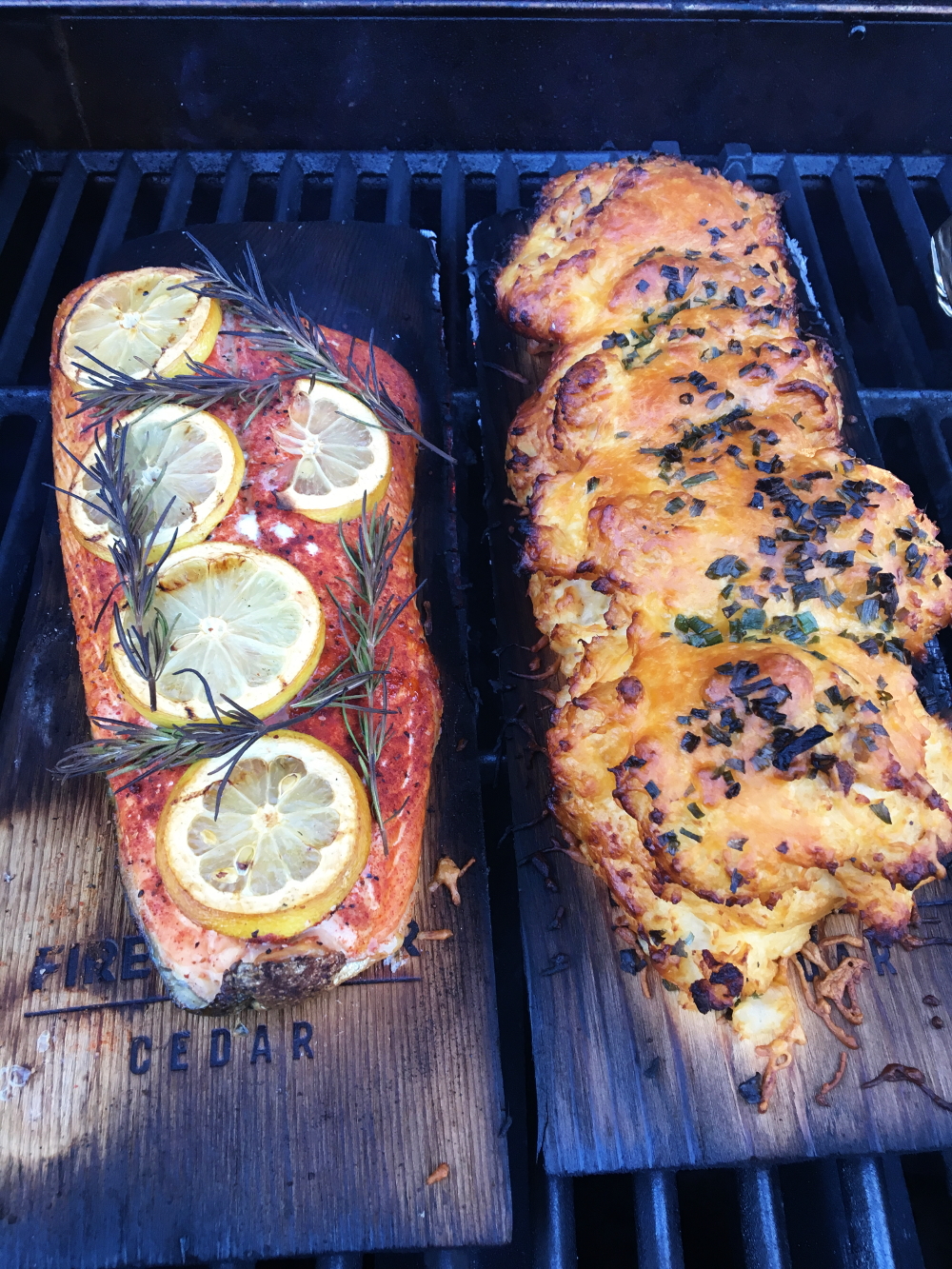 Cedar Planked Salmon and Mashed Potatoes